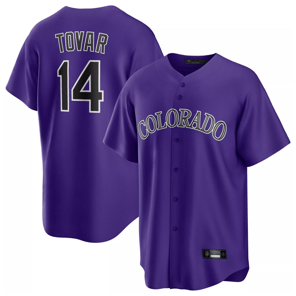 C.Rockies #14 Ezequiel Tovar Player Purple Game Home Edoa Stitched Jerseys