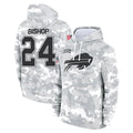 B.Bills #24 Cole Bishop Player Arctic Camo Salute to Service Hoodies Limited Edoa Stitched Jerseys