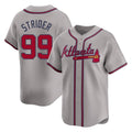 A.Braves #99 Spencer Strider Player Gray Limited Home Game Edoa Stitched Jerseys