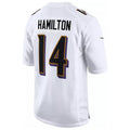 B.Ravens #14 Kyle Hamilton Player White Fashion Home Game Edoa Stitched Jerseys