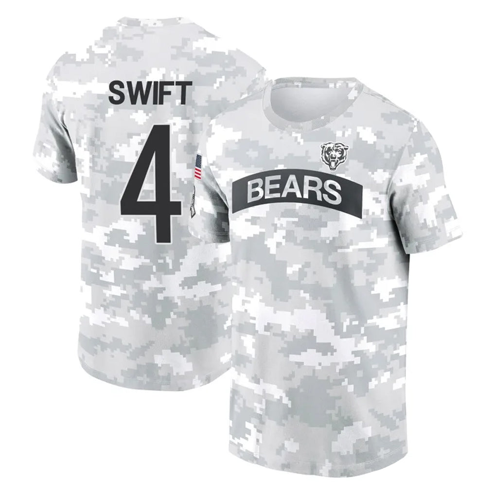 C.Bears #4 D'Andre Swift Player Arctic Camo Salute to Service Performance T-Shirt Limited Edoa Stitched Jerseys