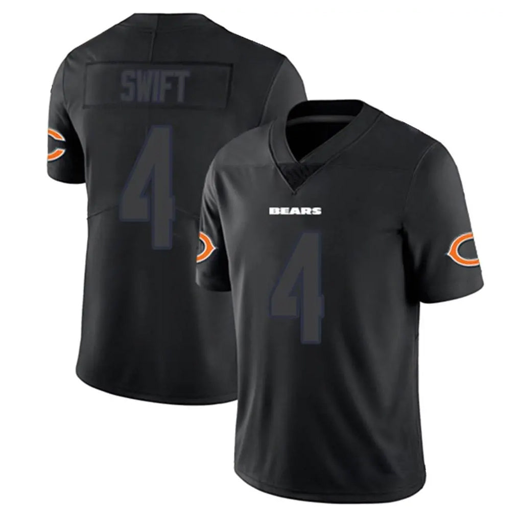 C.Bears #4 D'Andre Swift Player Black Impact Limited Game Edoa Stitched Jerseys