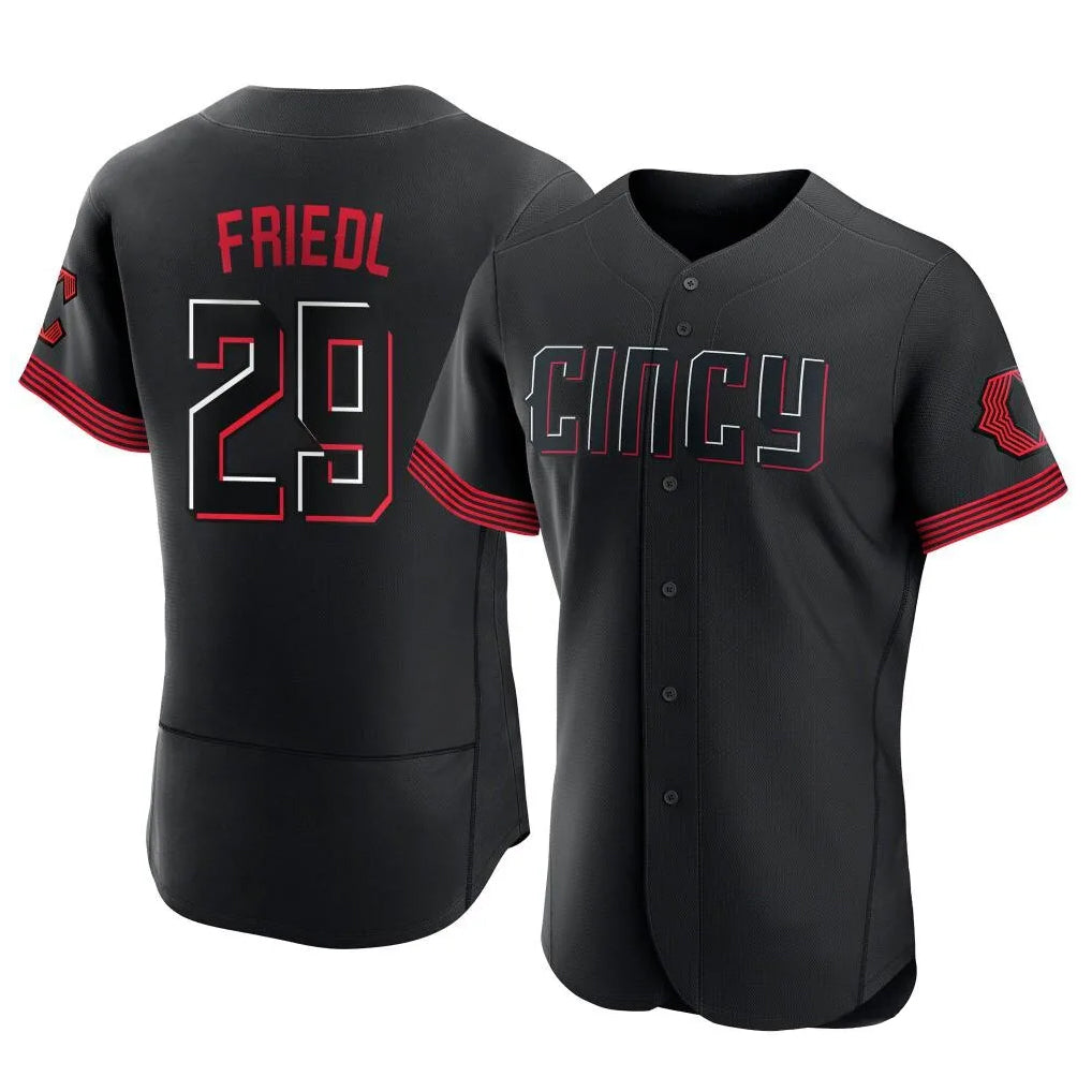 C.Reds #29 TJ Friedl Player Black City Connect Limited Elite Home Edoa Stitched Jerseys