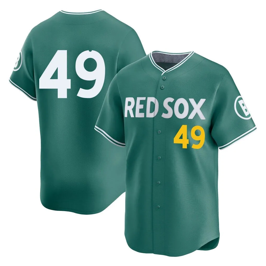 B.Red Sox #49 Tim Wakefield Player Green City Connect Limited Home Game Edoa Stitched Jerseys