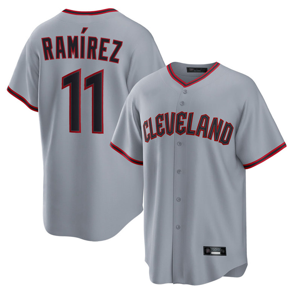 C.Guardians #11 Jose Ramirez Player Gray Home Game Edoa Stitched Jerseys