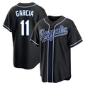 KC.Royals #11 Maikel Garcia Player Black Carbon Fashion Home Game Edoa Stitched Jerseys