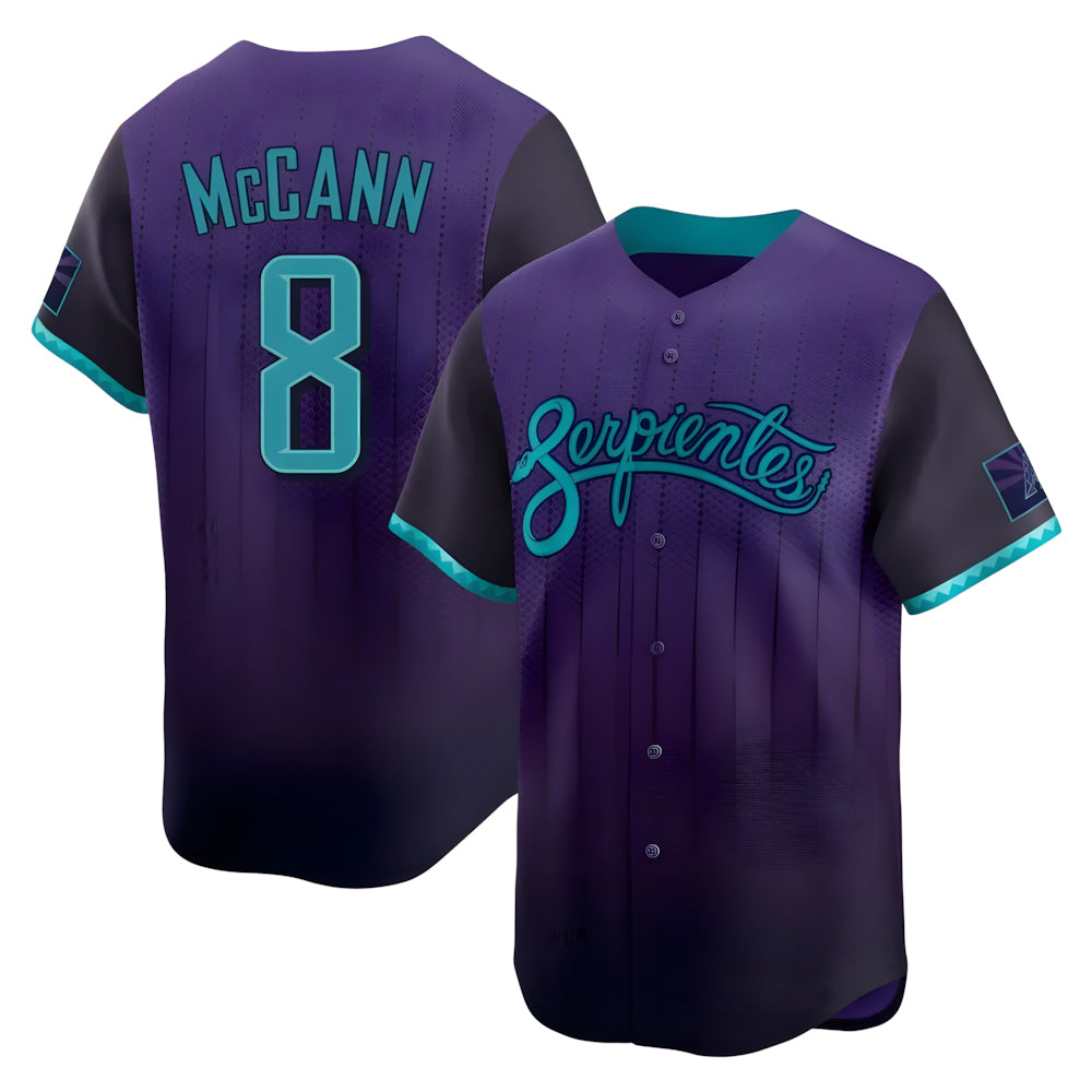 A.Diamondbacks #8 James McCann Player Purple City Connect Limited Home Game Edoa Stitched Jerseys
