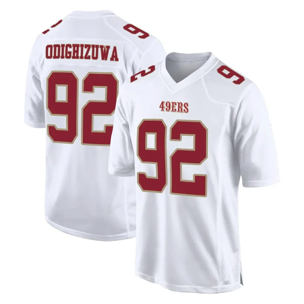 SF.49ers #92 Osa Odighizuwa Player White Fashion Home Game Edoa Stitched Jerseys
