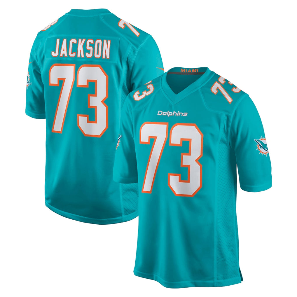 M.Dolphins #73 Austin Jackson Player Aqua Home Game Edoa Stitched Jerseys