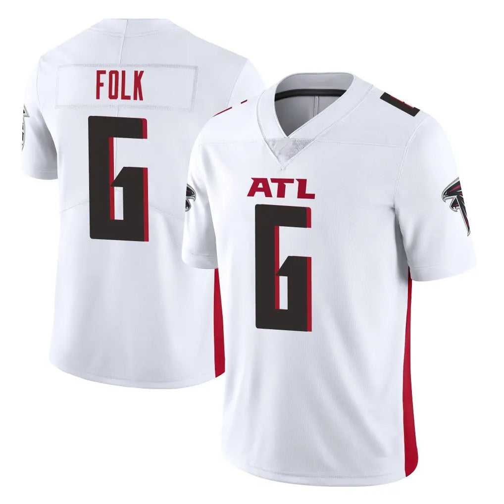 A.Falcons #6 Nick Folk Player White Vapor Untouchable Limited Home Game Edoa Stitched Jerseys