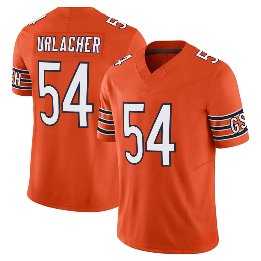 C.Bears #54 Brian Urlacher Player Orange Vapor F.U.S.E. Limited Home Game Edoa Stitched Jerseys