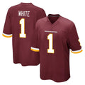 W.Commanders #1 Rachaad White Player Burgundy Team Color Home Game Edoa Stitched Jerseys