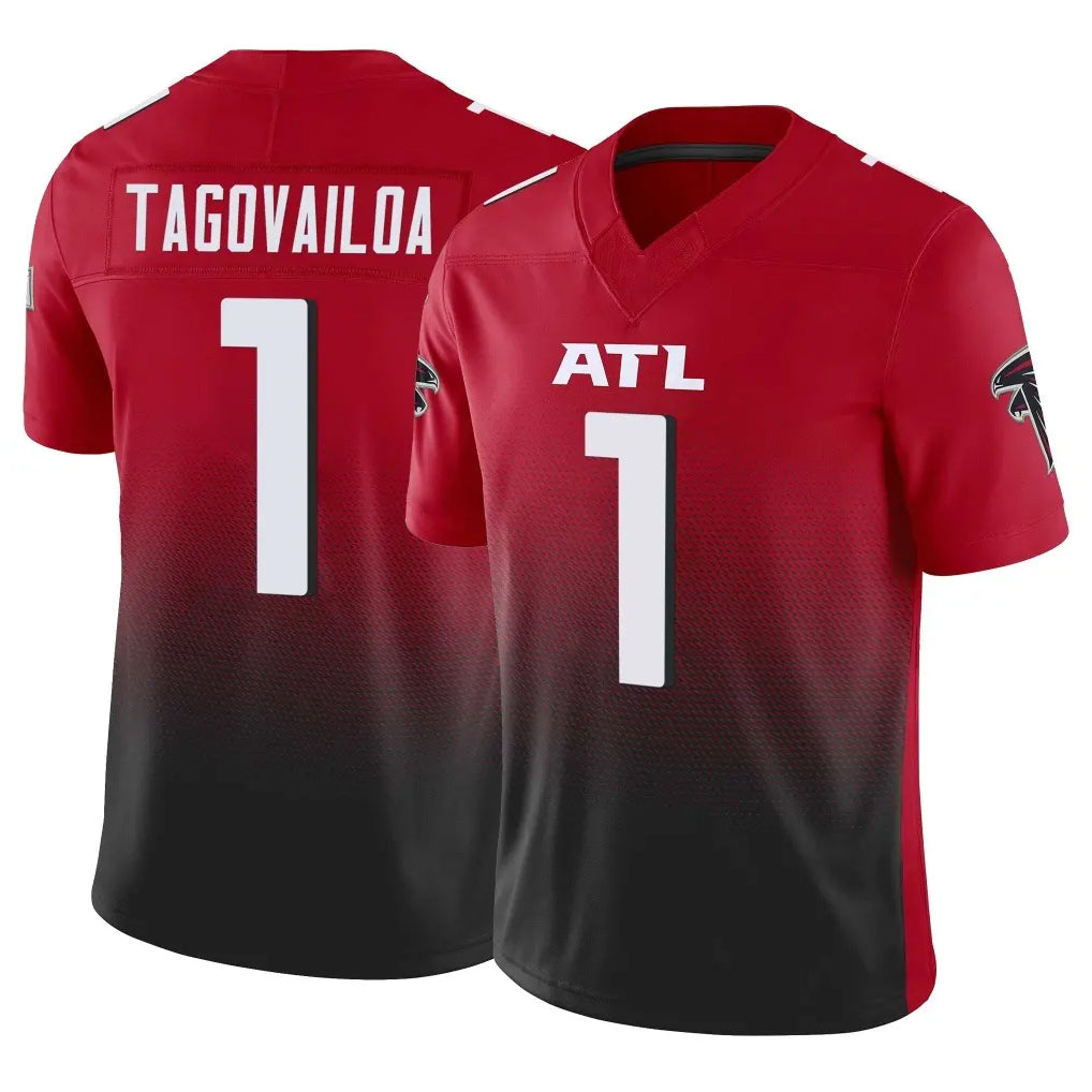 A.Falcons #1 Tua Tagovailoa Player Red Vapor F.U.S.E. Limited Home Game Edoa Stitched Jerseys