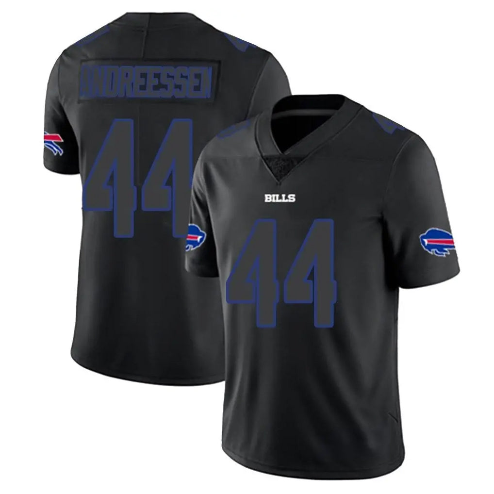 B.Bills #44 Joe Andreessen Player Black Impact Limited Home Game Edoa Stitched Jerseys