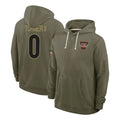 C.Bengals #0 DJ Turner II Player Olive Salute to Service Pullover Hoodies Limited Edoa Stitched Jerseys