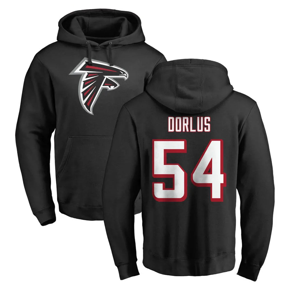 A.Falcons #54 Brandon Dorlus Player Black LOGO Pullover Hoodies Home Game Edoa Stitched Jerseys
