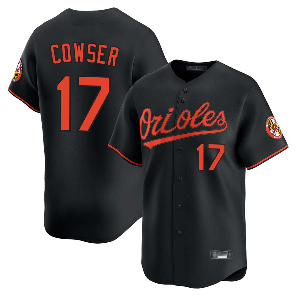 B.Orioles #17 Colton Cowser Player Black Limited Home Game Edoa Stitched Jerseys