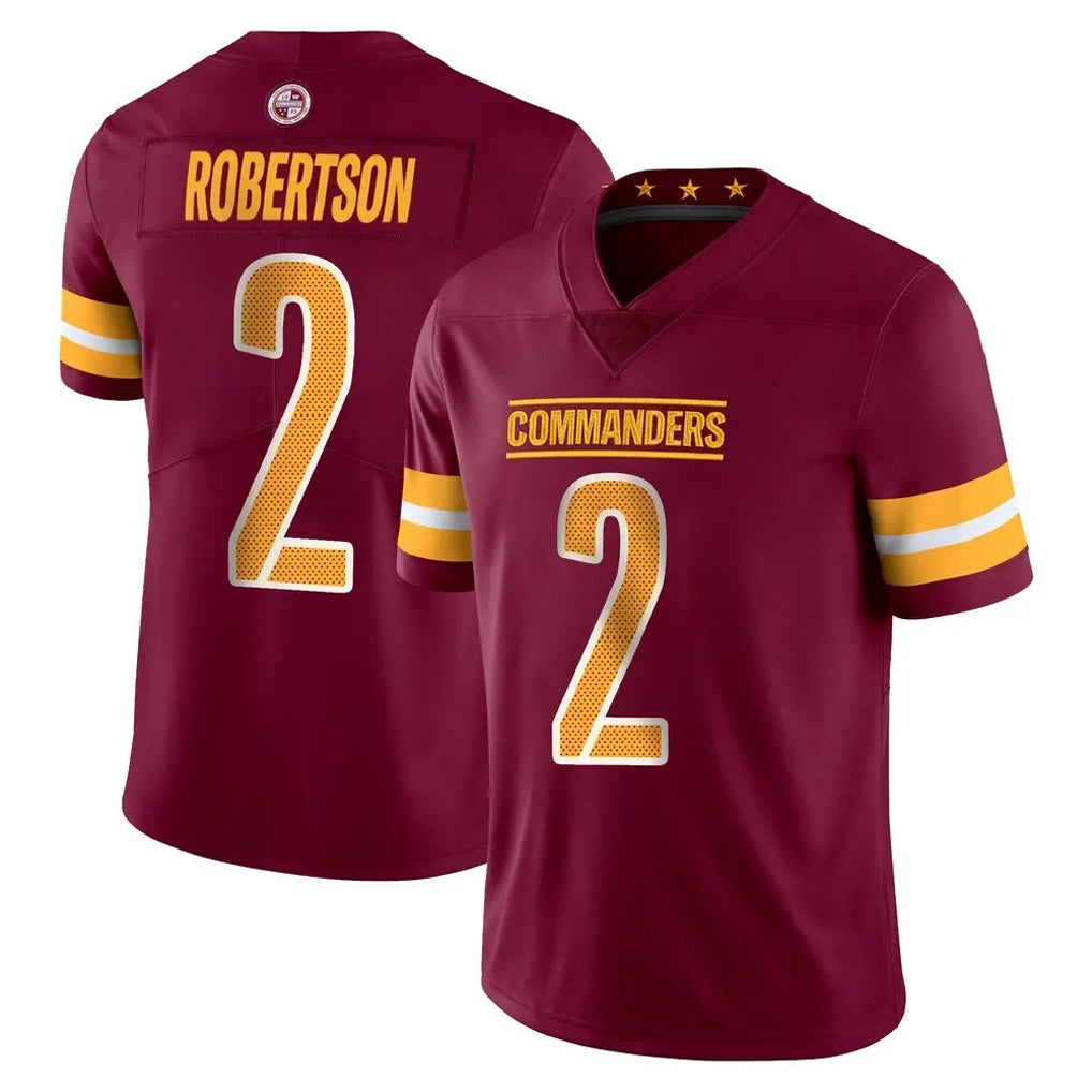 W.Commanders #2 Amik Robertson Player Burgundy Limited Vapor Home Game Edoa Stitched Jerseys
