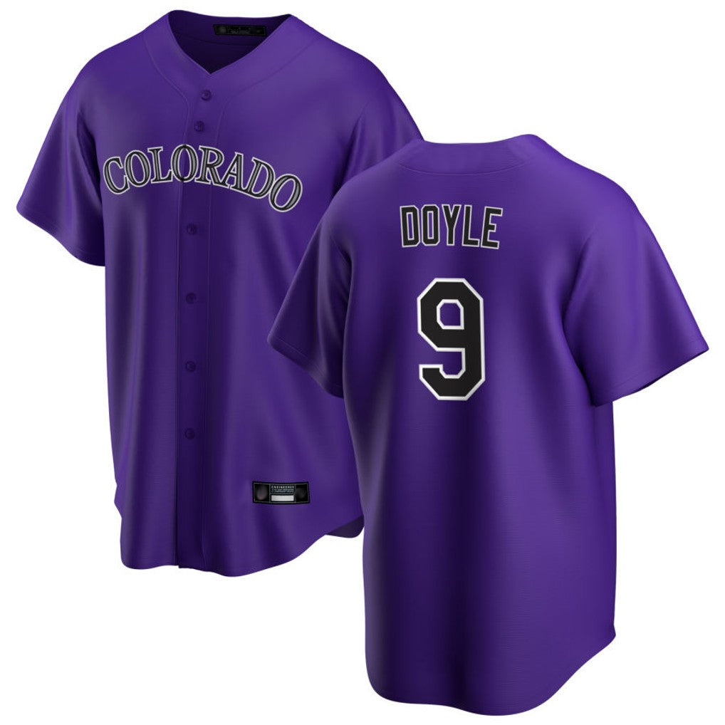 C.Rockies #9 Brenton Doyle Player Purple Game Home Edoa Stitched Jerseys