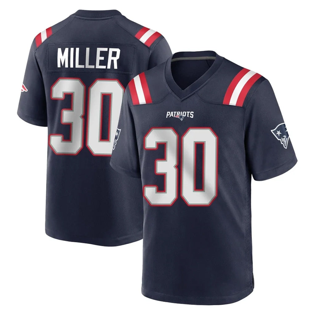NE.Patriots #30 Jam Miller Player Navy Home Game Edoa Stitched Jerseys
