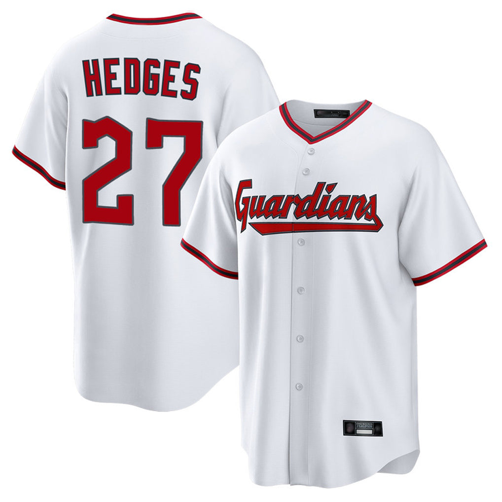 C.Guardians #27 Austin Hedges Player White Game Home Edoa Stitched Jerseys
