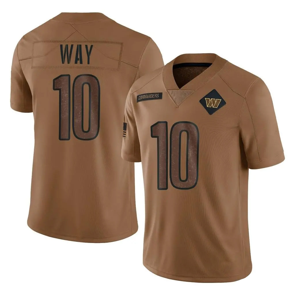 W.Commanders #10 Tress Way Player Brown Limited Salute To Service Home Game Edoa Stitched Jerseys