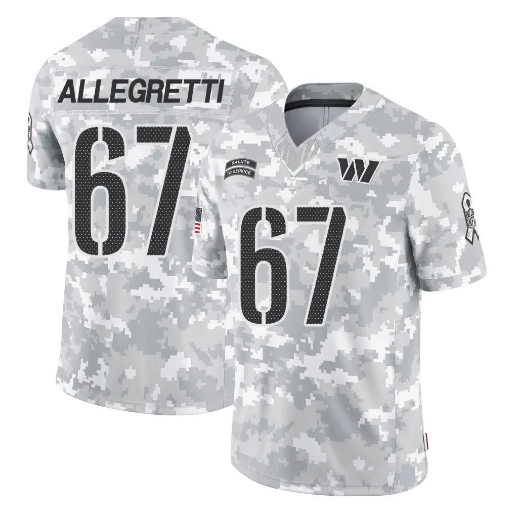 W.Commanders #67 Nick Allegretti Player Arctic Camo Limited Salute To Service Home Game Edoa Stitched Jerseys