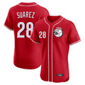 C.Reds #28 Eugenio Su¨¢rez Player Red Limited Elite Home Game Edoa Stitched Jerseys