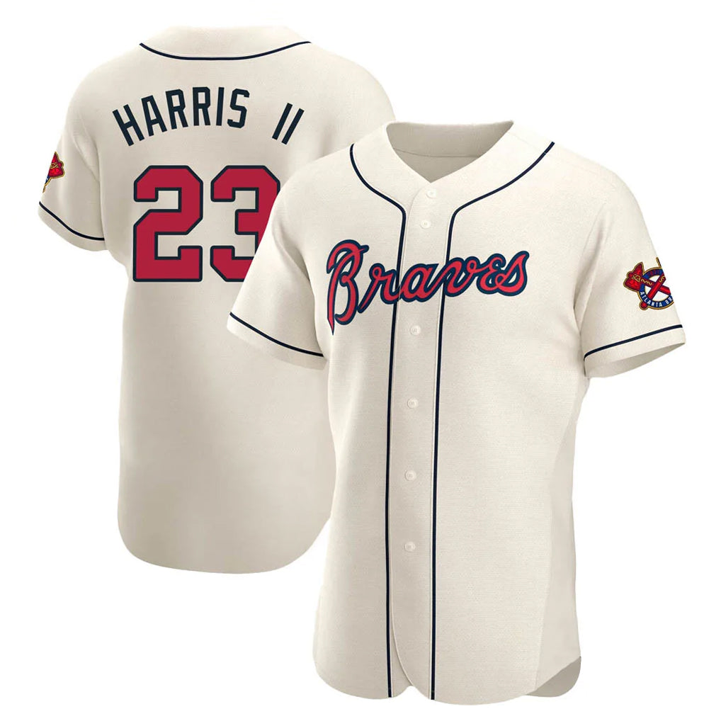 A.Braves #23 Michael Harris II Player Cream Limited Elite Home Game Edoa Stitched Jerseys
