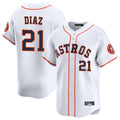 H.Astros #21 Yainer Diaz Player White Home Limited Edoa Stitched Jerseys