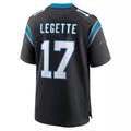 C.Panthers #17 Xavier Legette Player Black Home Game Edoa Stitched Jerseys