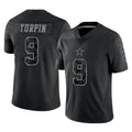 D.Cowboys #9 KaVontae Turpin Player Black Limited Reflective Home Game Edoa Stitched Jerseys