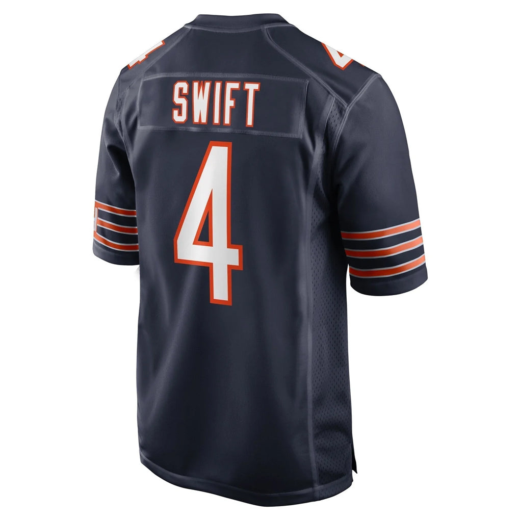 C.Bears #4 D'Andre Swift Player Navy Home Game Edoa Stitched Jerseys