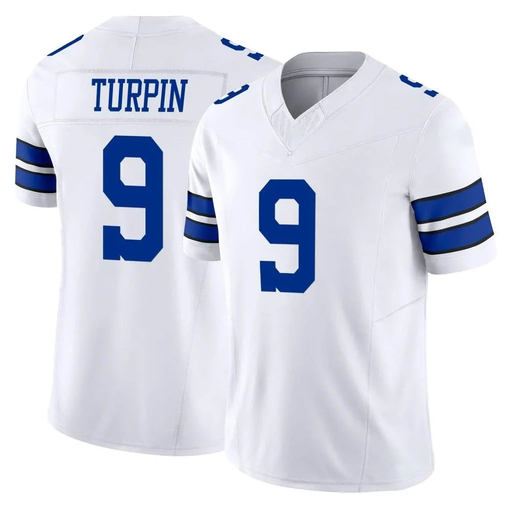 D.Cowboys #9 KaVontae Turpin Player White Limited Vapor F.U.S.E. Home Game Edoa Stitched Jerseys