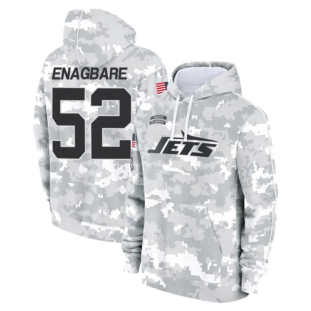 NY.Jets #52 Kingsley Enagbare Player Arctic Camo Salute to Service Pullover Hoodies Limited Game Edoa Stitched Jerseys