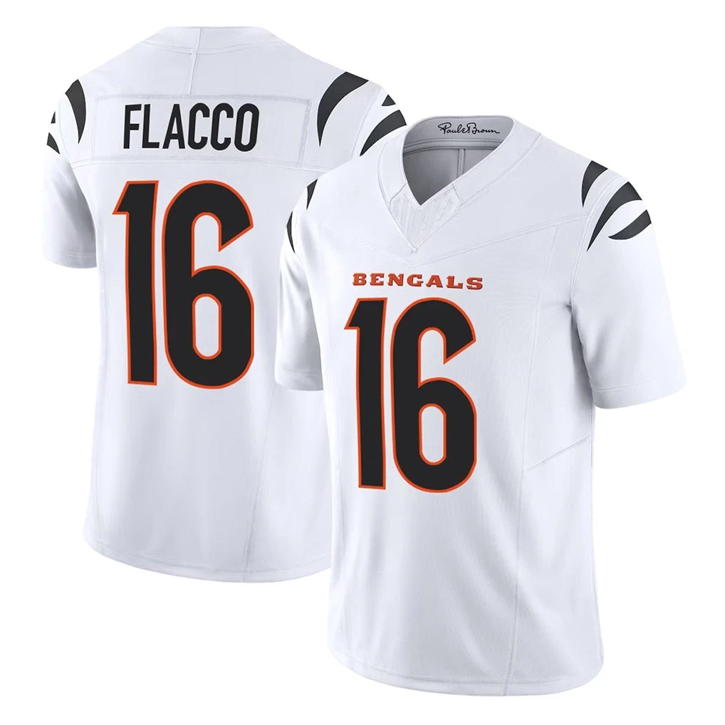 C.Bengals #16 Joe Flacco Player White Vapor F.U.S.E. Limited Home Game Edoa Stitched Jerseys