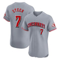 C.Reds #7 Spencer Steer Player Gray Limited Elite Home Edoa Stitched Jerseys