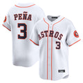 H.Astros #3 Jeremy Pe?a Player White Home Limited Edoa Stitched Jerseys