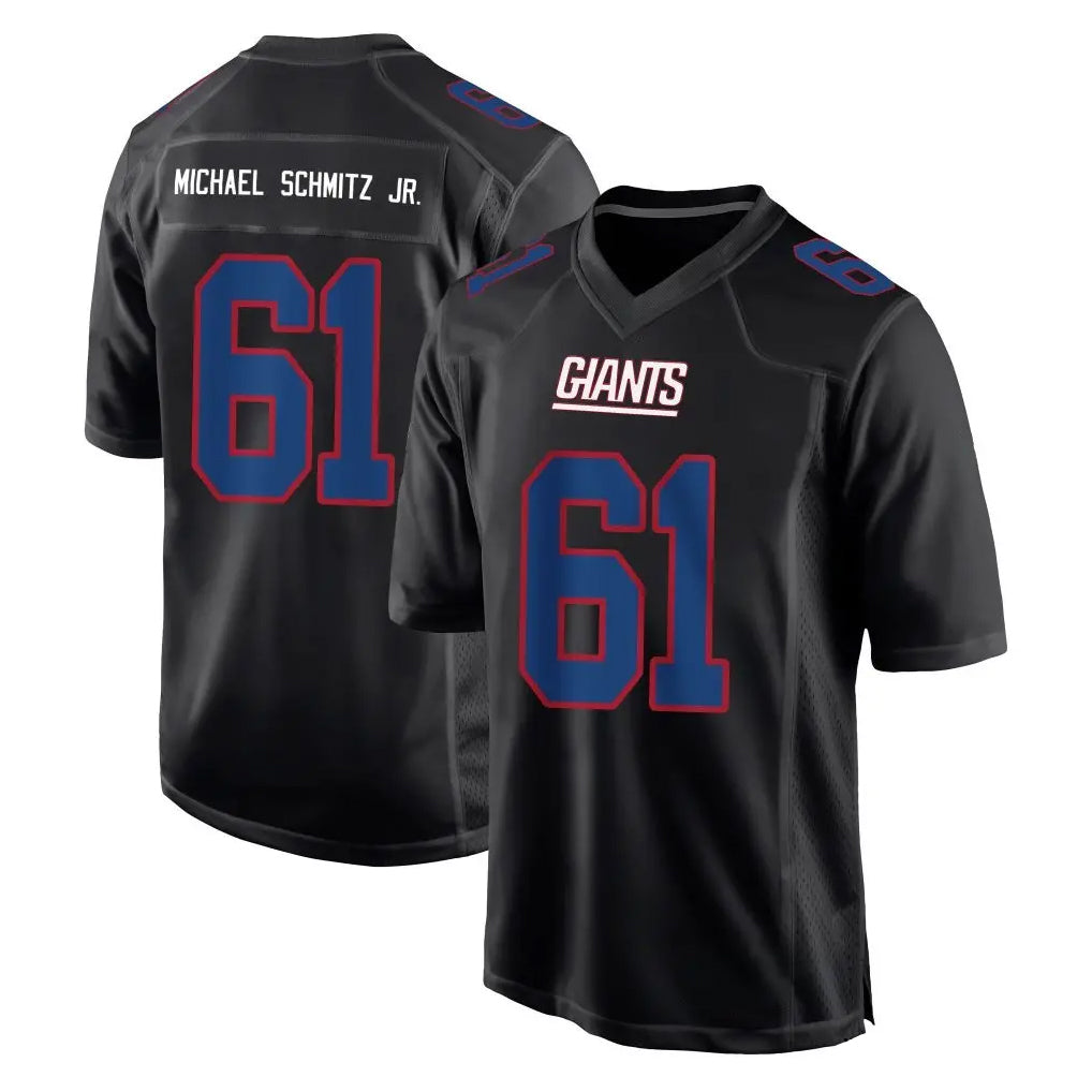 NY.Giants #61 John Michael Schmitz Jr. Player Carbon Fashion Limited Home Game Edoa Stitched Jerseys