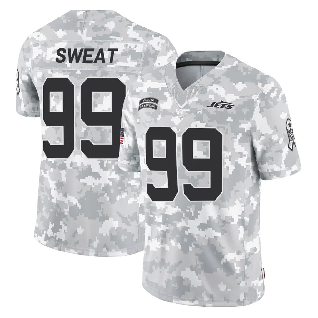 NY.Jets #99 T'Vondre Sweat Player Arctic Camo Salute to Service Limited Game Edoa Stitched Jerseys