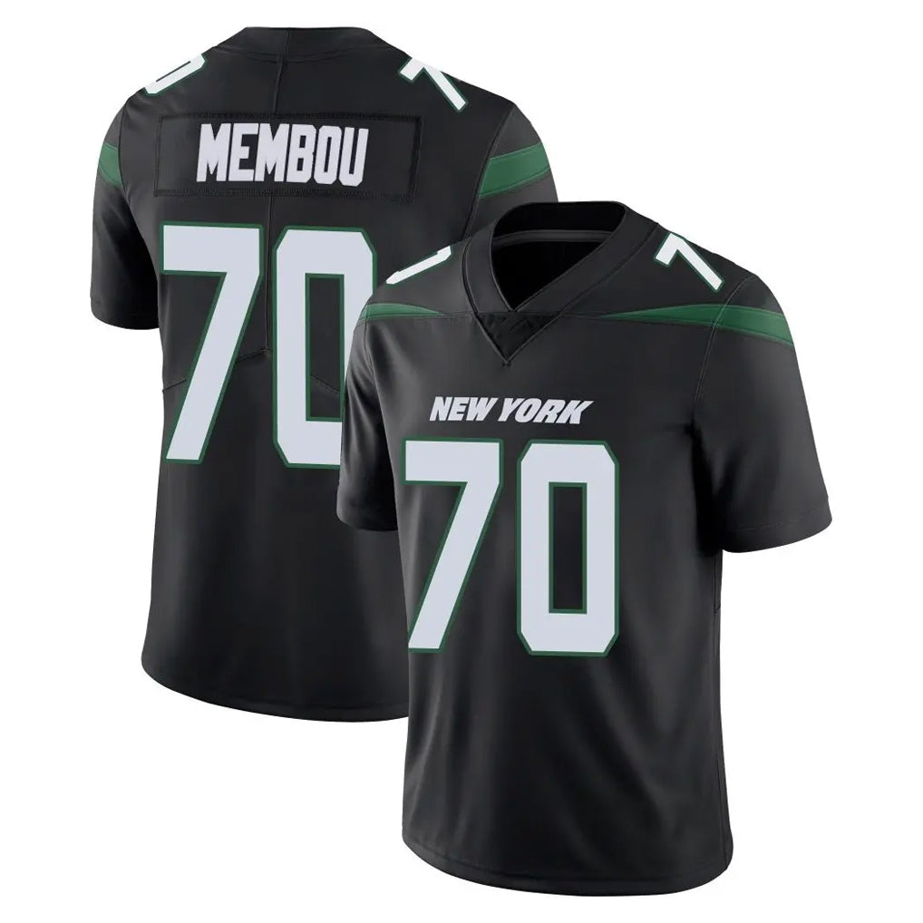 NY.Jets #70 Armand Membou Player Stealth Black Limited Vapor Home Game Edoa Stitched Jerseys