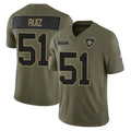 NO.Saints #51 Cesar Ruiz Player Olive 2025 Salute To Service Limited Edoa Stitched Jerseys